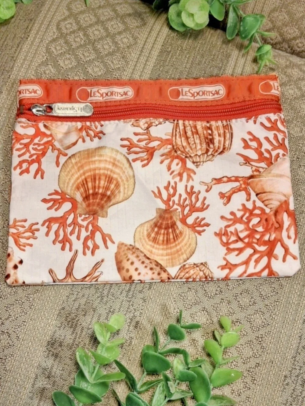 Lesportsac Sea Shell Coral Print Cosmetic Case